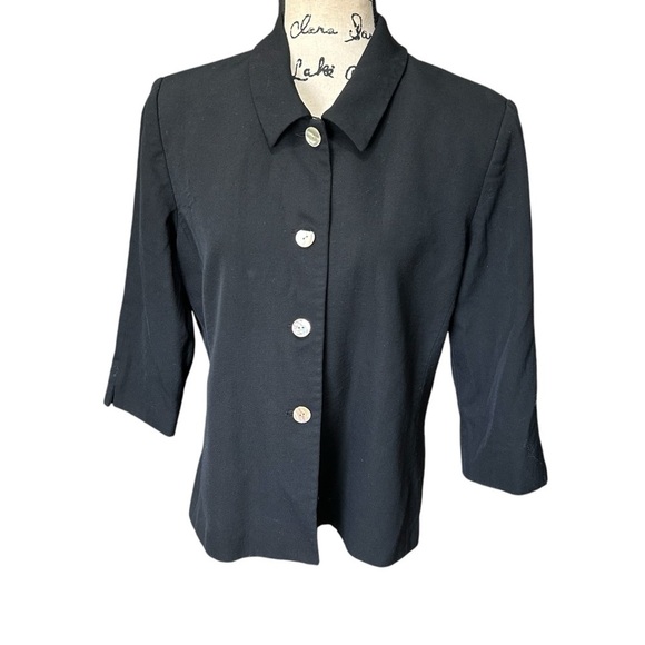 Austin Reed Black Button Front Wool Jacket  Sz 14 - Picture 1 of 11